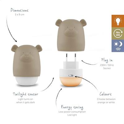 ZAZU Nachtlamp Benny de beer Taupe