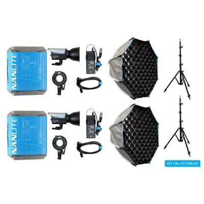 Nanlite FC-120B LED Bi-color Spot Light dual kit (with light stand and softbox)