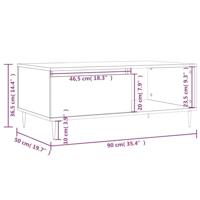 Salontafel 90x50x36,5 cm bewerkt hout wit - thumbnail