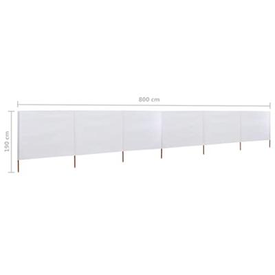 VidaXL Windscherm 6-panelen 800x160 cm stof zandwit