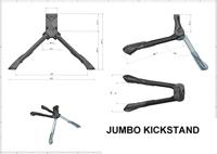 Middenstandaard 28" Ursus Jumbo 2-poot 30cm - zwart - thumbnail