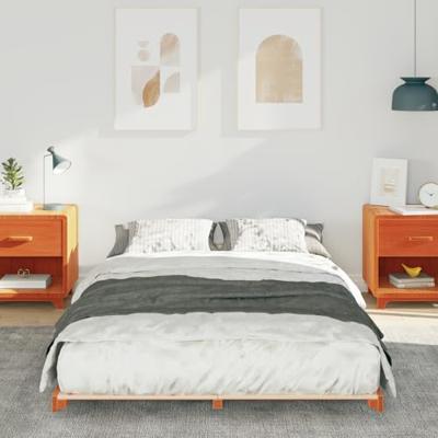 Bedframe Wasbruin 120 x190 cm Massief grenenhout