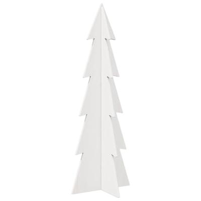 VidaXL Kerstdecoratie kerstboom 112 cm massief grenenhout wit VidaXL Kerstdecoratie kerstboom 112 cm massief grenenhout wit