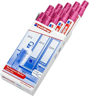 Permanente markeerstift Edding 3000 Roze (10 Stuks)