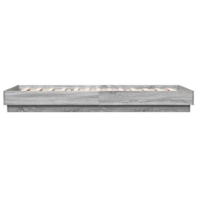 Bedframe met LED-verlichting grijs sonoma eikenkleur 90x200 cm