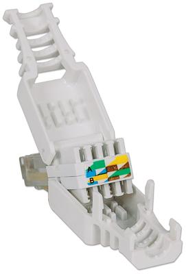 Intellinet Kabel Intellinet gereedschapsloze RJ45-stekker modulaire RJ45-stekker geen krimpgereedschap nodig 790482 Kleurcodering, Knikbeschermingsmof,