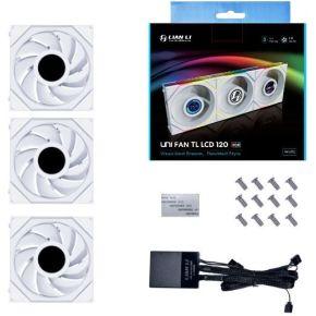 Lian Li UNI FAN TL LCD Series, 3er Pack + Controller PC-ventilator Wit (b x h x d) 124 x 120 x 28 mm Incl. LED-verlichting, Incl. ventilatorcontroller, Incl. Lian Li UNI FAN TL LCD Series, 3er Pack + Controller PC-ventilator Wit (b x h x d) 124 x 120 x 28 mm Incl. LED-verlichting, Incl. ventilatorcontroller, Incl.