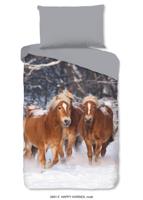 Good Morning Kinderdekbedovertrek "Haflinger paarden" - Multi - (140x200 cm) - Katoen Flanel - thumbnail