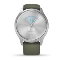 Garmin vivomove Style, Silver-Moss Green, Silicone Smartwatch Mosgroen - thumbnail