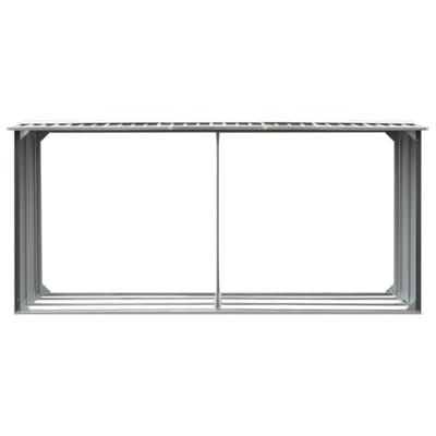 Haardhoutschuur 330x92x153 cm gegalvaniseerd staal grijs - thumbnail