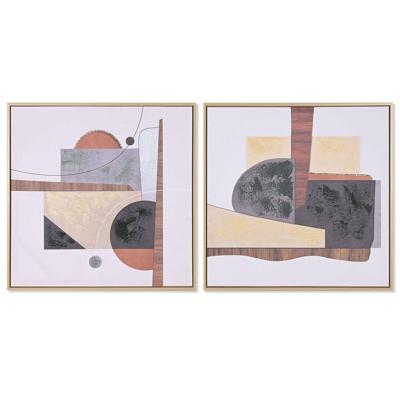 Schilderij Home ESPRIT polyestyreen Canvas Abstract Stads 62,5 x 2,8 x 62,5 cm (2 Stuks)