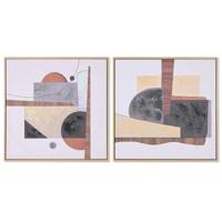 Schilderij Home ESPRIT polyestyreen Canvas Abstract Stads 62,5 x 2,8 x 62,5 cm (2 Stuks) - thumbnail