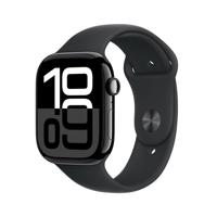 Apple Watch Series 10 (GPS + Cellular 46 mm) Smartwatch - Kast van gitzwart aluminium - Zwart sportbandje (S/M). Conditie bijhouden, Ecg-app, always on Retina-display, waterbestendig - thumbnail