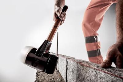 Halder Kunststofhamer | lengte 300 mm hoofd-d. 30 mm | middelhard hout | rubber zwart/superplastic wit | 1 stuk - 3027.030 3027.030