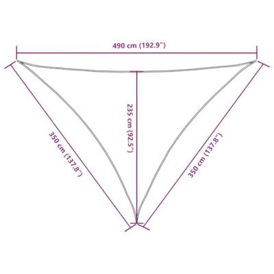 VidaXL Zonnescherm driehoekig 3,5x3,5x4,9 m oxford stof antracietkleur