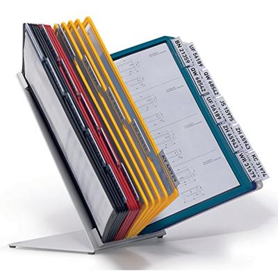 Durable Tafelstandaard | staalplaat lichtgrijs, RAL 7035 | 20 zichtpanelen DIN A4 | met profielframe | 1 stuk - 569900 569900