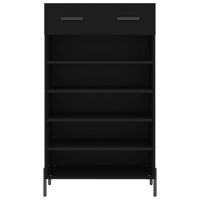 Schoenenkast 60x35x105 cm bewerkt hout zwart - thumbnail