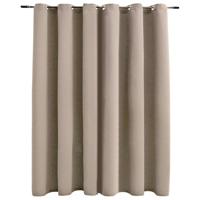 VidaXL Gordijn verduisterend met metalen ringen 290x245 cm beige - thumbnail