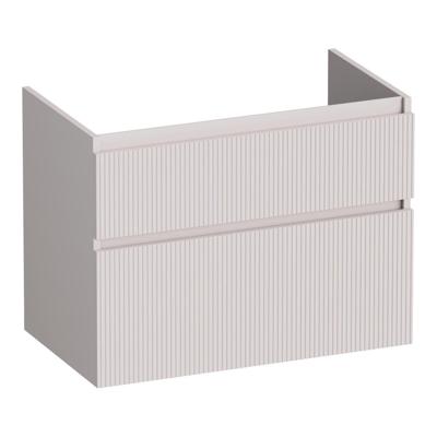 Brauer Delight Wavy - Onderkast - 80 cm - met 2 Softclose Lades Greeploos en 1 Sifon Uitsparing - Mat Zand