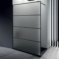 Inloopdouche Lacus Tremiti Wall 110x200 cm Mat Glas Stabilisatiestang Zwart Lacus - thumbnail