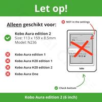 Lunso - Kobo Aura Edition 2 hoes (6 inch) - Vegan Saffiano Leren sleep cover - Vermeer Melkmeisje - thumbnail