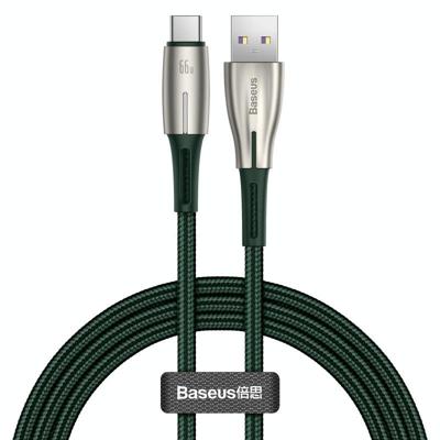 Baseus Water Drop-vormige Lamp 6A 66W USB naar Type-C USB-C / Type-C Fast Charging Data Cable Lengte: 1m (Groen) Baseus Water Drop-vormige Lamp 6A 66W USB naar Type-C USB-C / Type-C Fast Charging Data Cable Lengte: 1m (Groen)