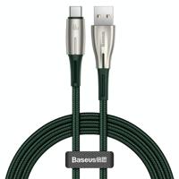 Baseus Water Drop-vormige Lamp 6A 66W USB naar Type-C USB-C / Type-C Fast Charging Data Cable Lengte: 1m (Groen) - thumbnail