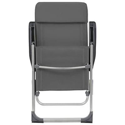 Campingstoelen 4 st inklapbaar aluminium grijs - thumbnail