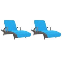 VidaXL Strandhanddoeken 2 st 400 g/m² 75x200 cm stof turquoise - thumbnail