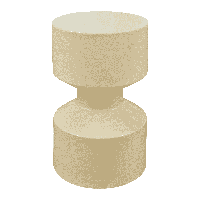 WOOOD Bijzettafel 'Hidde' 30cm, kleur Geel - thumbnail