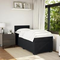 Boxspring met matras fluweel zwart 90x190 cm - thumbnail