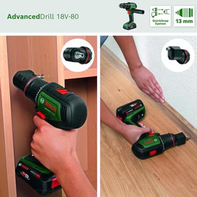 Bosch Groen advanceddrill 18v-80 quicksnap accuschroefboormachine | zonder accu en lader - 06039e2003