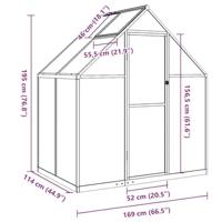 VidaXL Tuinkas met basisframe 169x114x195 cm aluminium antracietkleur - thumbnail