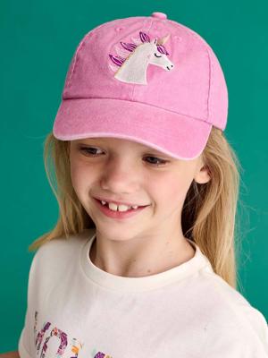 Pet met geborduurde "Eenhorn" voor meisjes lichtroze Pet met geborduurde "Eenhorn" voor meisjes lichtroze