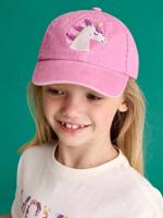 Pet met geborduurde "Eenhorn" voor meisjes lichtroze - thumbnail