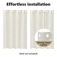 Voile Gordijn met gordijnen 2 pcs Crème 140 x 140 cm Polyester - thumbnail