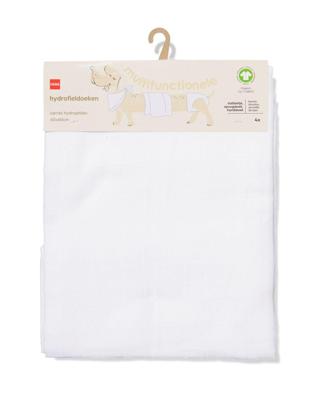 HEMA Hydrofieldoeken 60x60 wit - 4 stuks (wit)