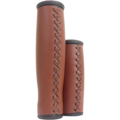 Edge De city handvatten - kunstleren fiets handvatten, 135/92mm, donkerbruin