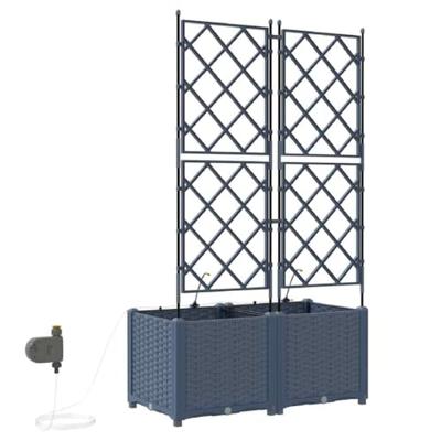 Tuin Bloempot 2 pcs Grijs Staal