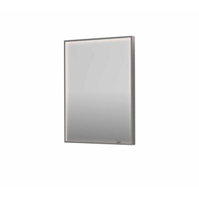 Spiegel INK SP19 60x4x80 cm incl. direct LED-Verlichting Rondom en Spiegelverwarming Geborsteld RVS