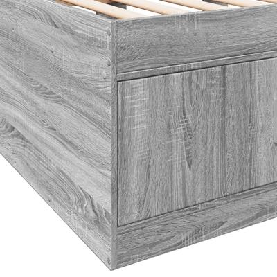 Slaapbank met lades zonder matras 75x190 cm grijs sonoma eiken
