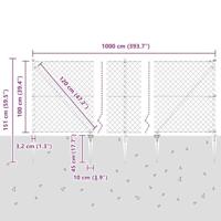 VidaXL Afrasteringspaal grijs 10 x 1 m (60 x 60 mm gaas) staal en pvc - thumbnail