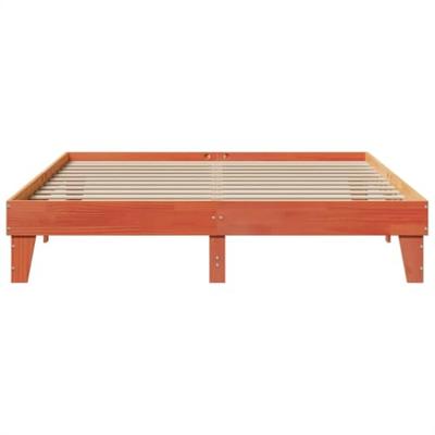 Bedframe zonder matras massief grenenhout wasbruin 200x200 cm Bedframe zonder matras massief grenenhout wasbruin 200x200 cm