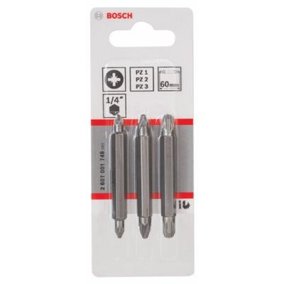 Bosch Accessoires 3-delige dubbelbitset PZ1-PZ2-PZ3, 60 mm - 2607001749 Bosch Accessoires 3-delige dubbelbitset PZ1-PZ2-PZ3, 60 mm - 2607001749
