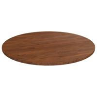 Tafelblad rond 80x1,5 cm bewerkt massief eikenhout donkerbruin - thumbnail
