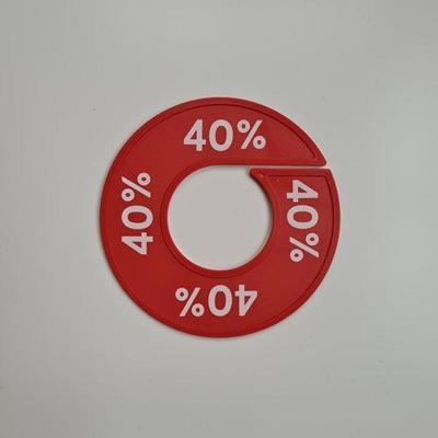 Maatring 9 cm rood/wit 40%
