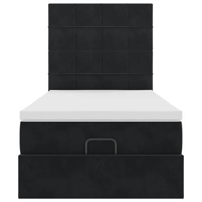 Ottoman bed met matrassen 80x200cm fluweel zwart