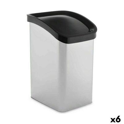 Afvalemmer Berilo Zilverkleurig Plastic 23 L Gekanteld (6 Stuks) Afvalemmer Berilo Zilverkleurig Plastic 23 L Gekanteld (6 Stuks)