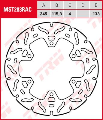 TRW remschijf "mst283rac rotor mst283rac rigid