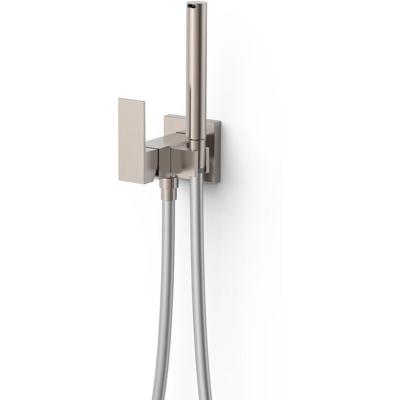 Bidetkraan met handdouche Tres Cuadro | Opbouw | Mengkraan | 1-hendel | Vierkant | RVS look